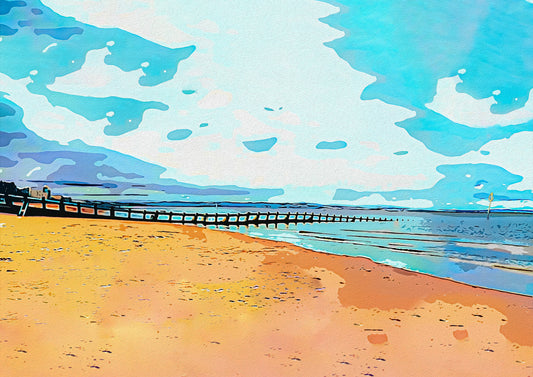 Portobello LF Beach illustration #1 FRAMED